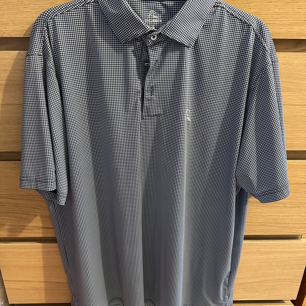 Rhoback Navy Blue Checkered Polo Shirt